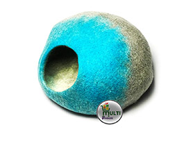 CAT CAVES -TURQUISE IN GREY 