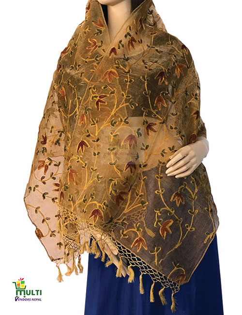 PB 276- EMBROIDERED SILK SCARF