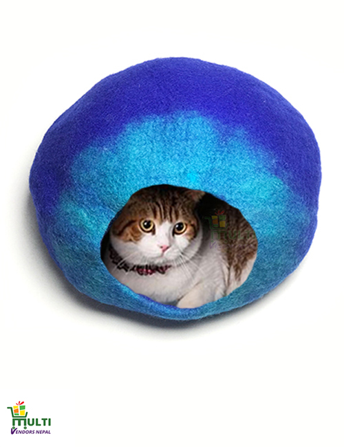 Magical Blue Cat Cave Bed 
