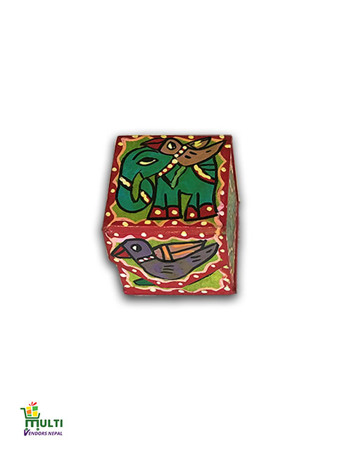 M.V.S-13-Mithila Art-Paper Square Gift Box