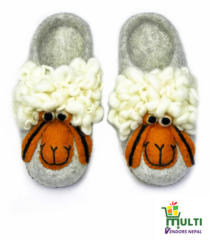 FELT SHOES -MV - 0222 - SHEEP DESIGN 