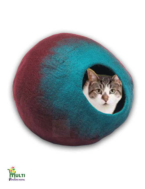 Aqua Green Splash Design Cat Cave 