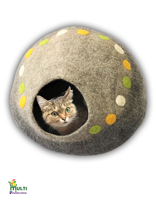  Color Spotted Dark Grey Cat Cave