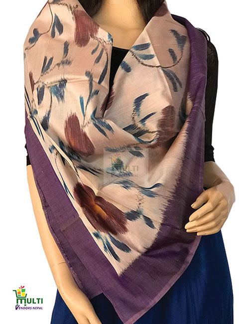 B 281- SILK SCARF HAND PAINTED
