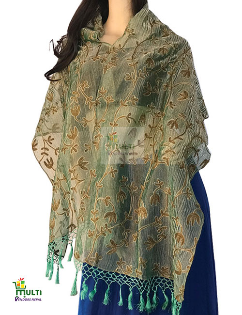 PB 275-EMBROIDERED SILK SCARF