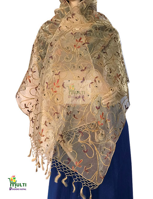 PB 279-EMBROIDERED SILK SCARF