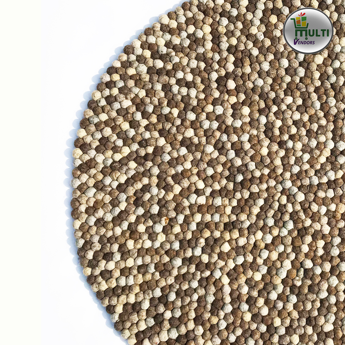 Natural Undyed Felt Ball Rugs-MVKS-102