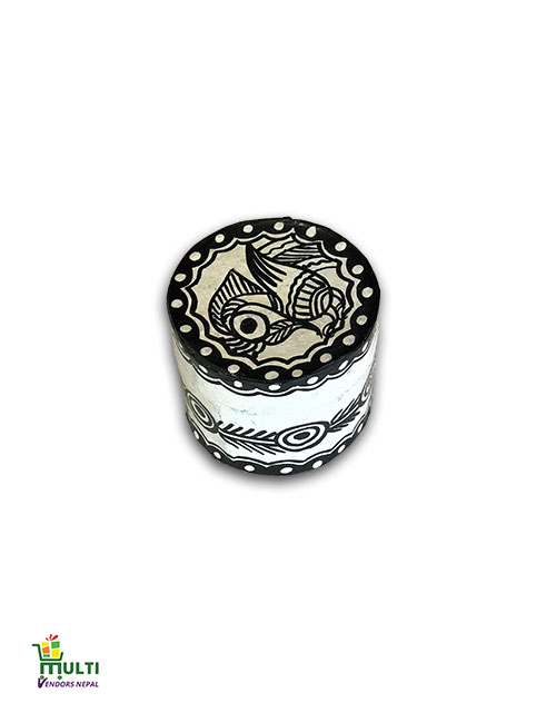 M.V.S-21-Mithila Art-Paper Gift Box Round