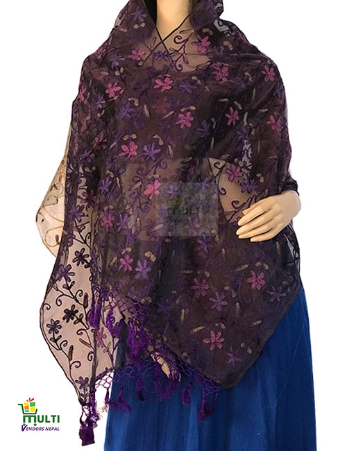 PB 277-EMBROIDERED SILK SCARF