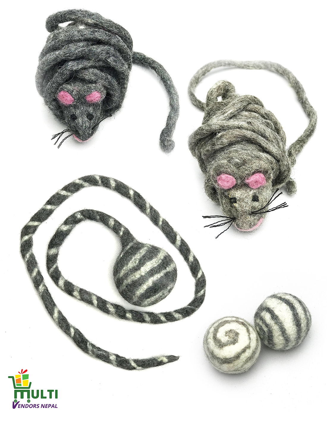 Mixed Set of 100 % Natural Cat Toys -MVSEB-802