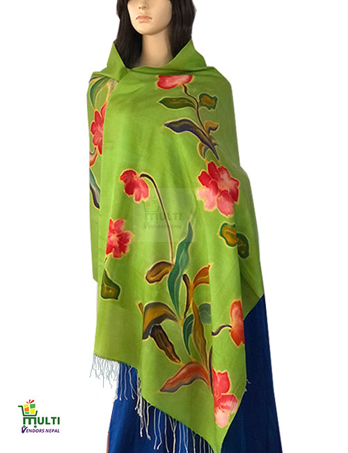 B 208- PAINTED PASHMINA STOLE 