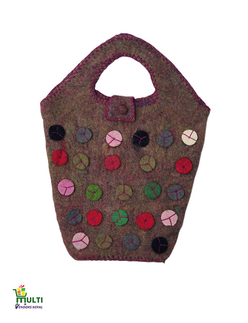 Brown Base with Colorful Buttons-M.V.K.S-185