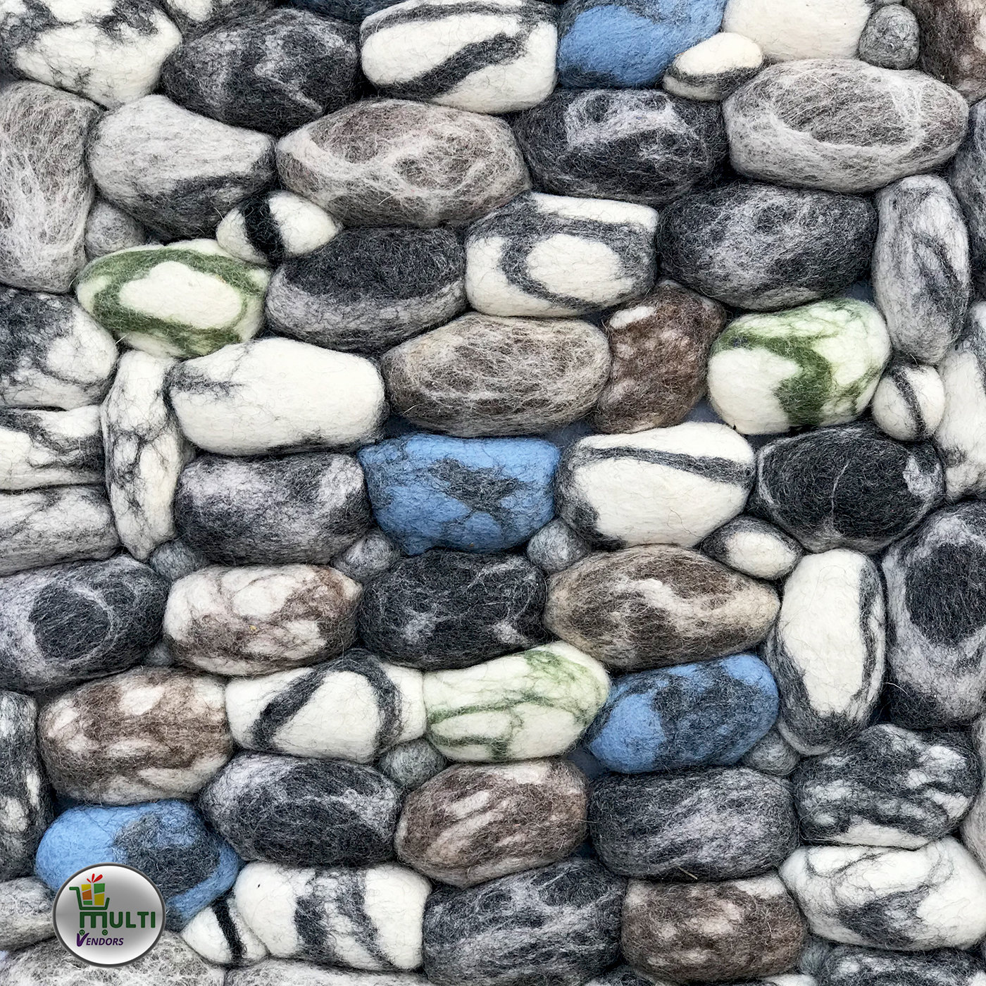 MIX STONE DESIGN FELT PEBBLE RUG-MVSEB-C 21517