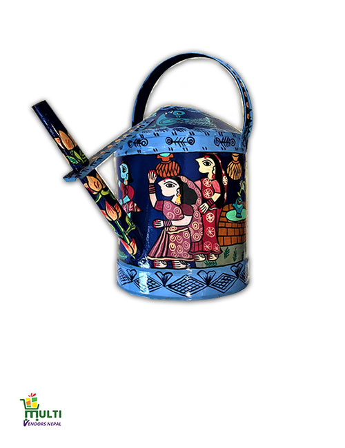 M.V.S-028-Mithila Art -Tin Made Flower Watering Can