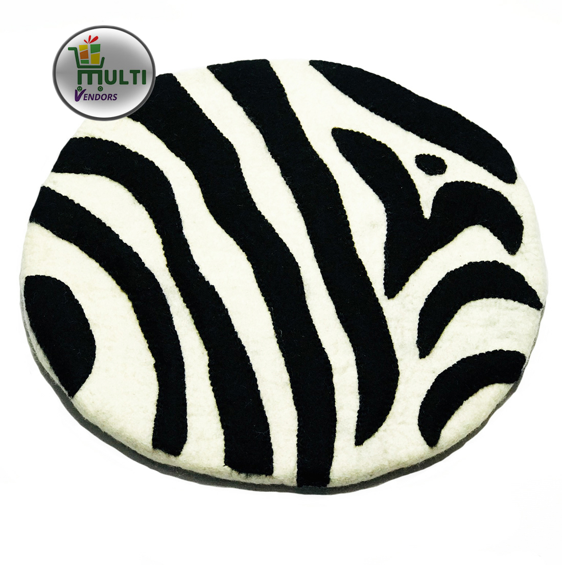 Zebra Pattern Round Carpet-M.V.S.H-E--038