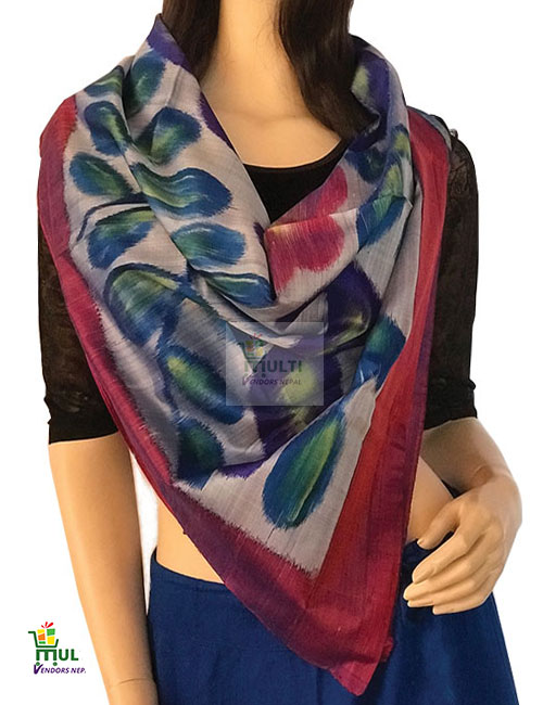 PB 283- SILK SCARF HAND PAINTED
