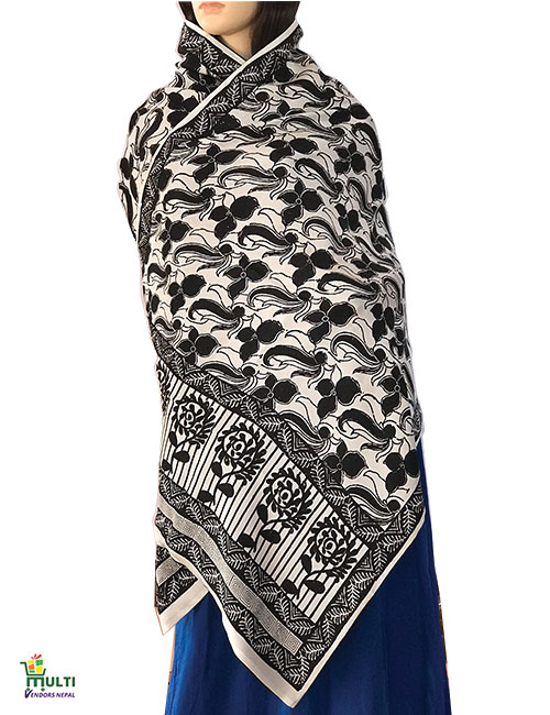 202 B-Block  Printed Silk Stole
