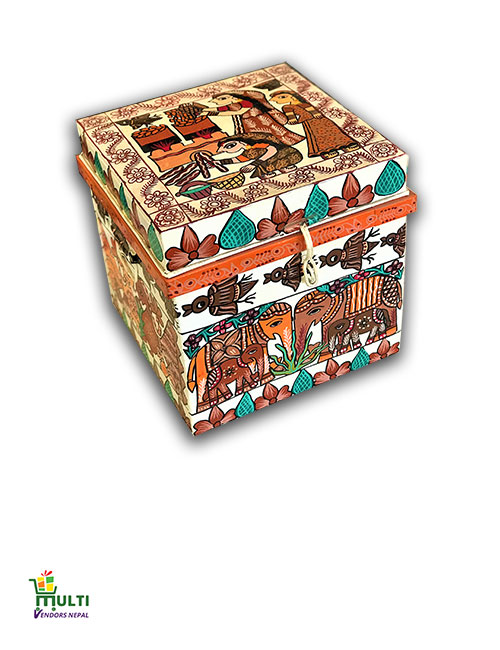 M.V.S-030-Mithila Art -Tin Made Decorative Box