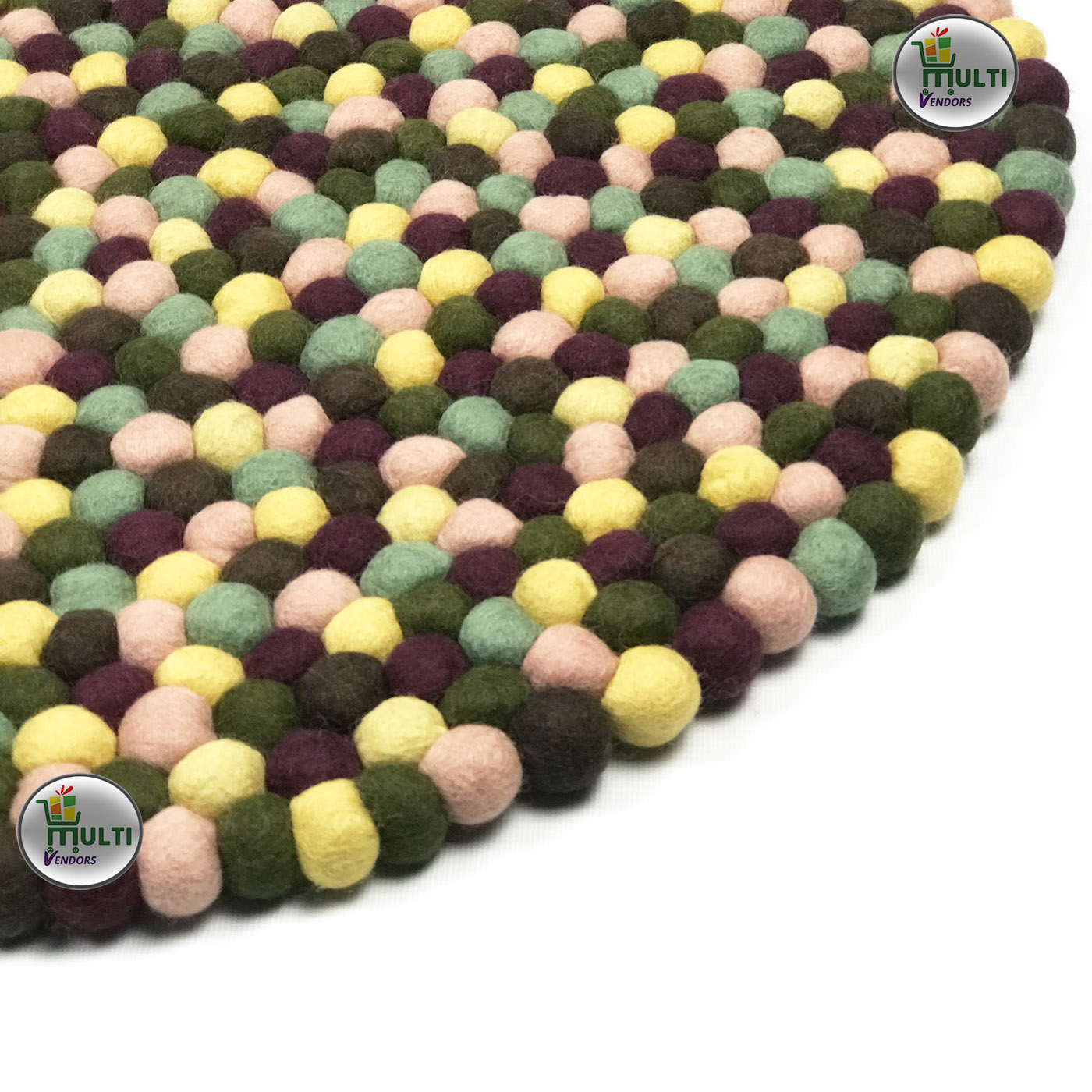 Round  Multi Color Felt Ball Rug -MVSEB-C 21522