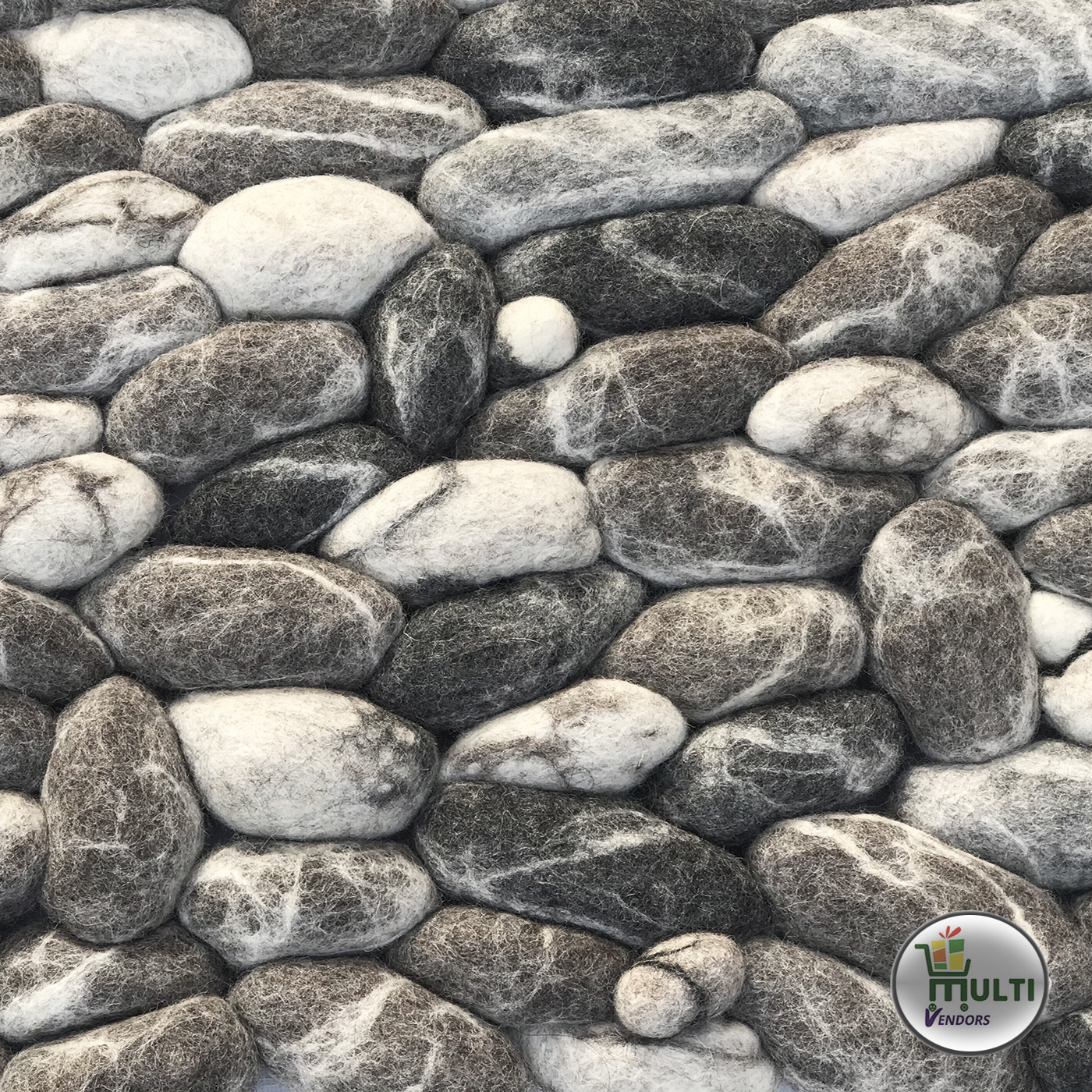 Rectangular Felt Pebble Rug -MVSEB-C 21512